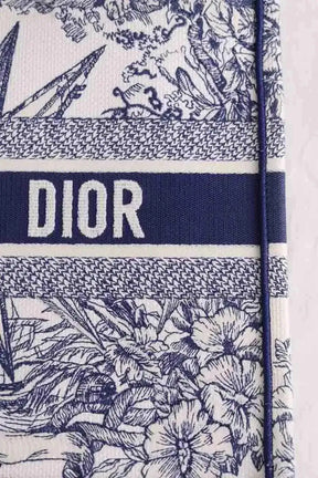 Cabas Dior Book tote medium Bleu en Tissu