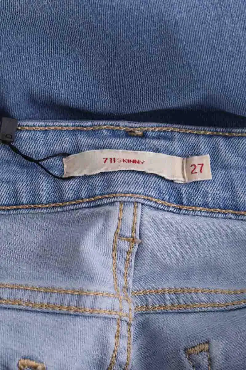 Jean slim Levi's 711 skinny Bleu en Coton