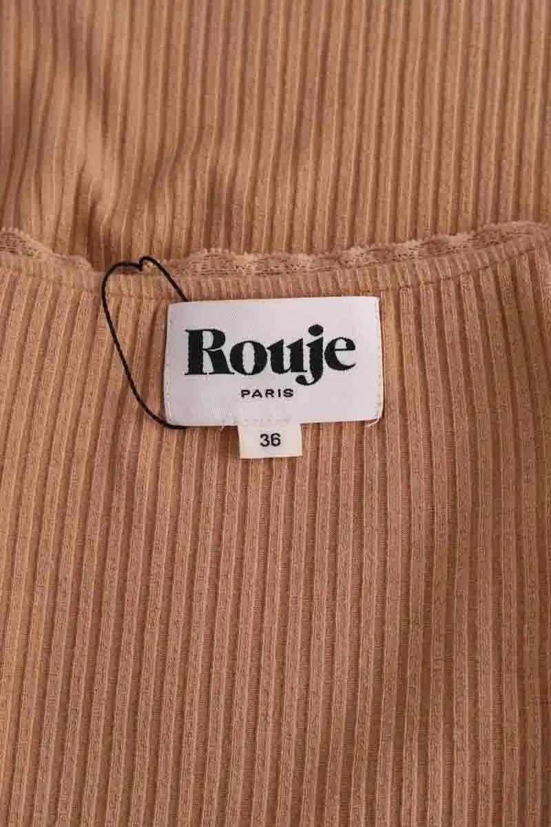 T-shirt Rouje Beige en Synthétique