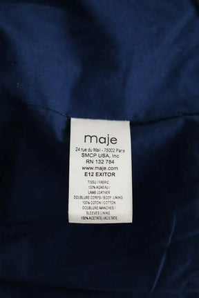 Veste Maje Bleu en Cuir