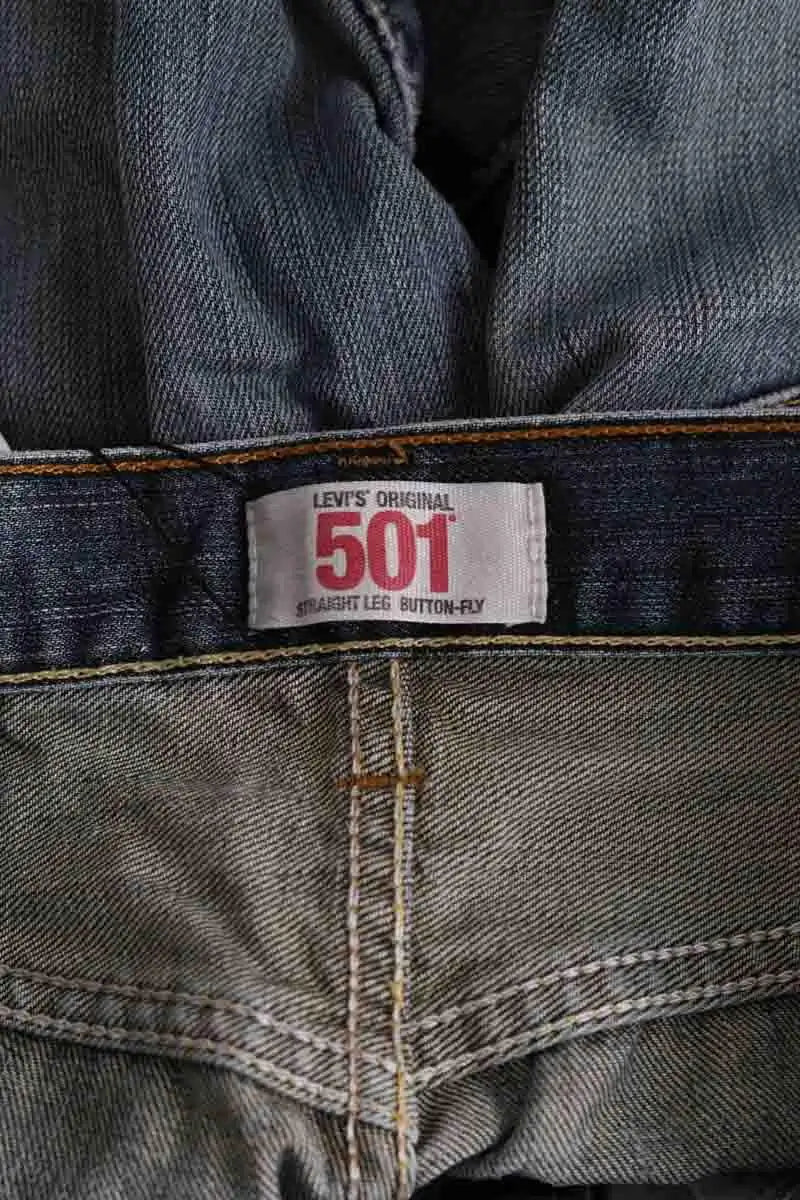 Jean droit Levi's 501 Bleu en Coton