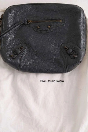 Pochette Balenciaga City Anthracite en Cuir