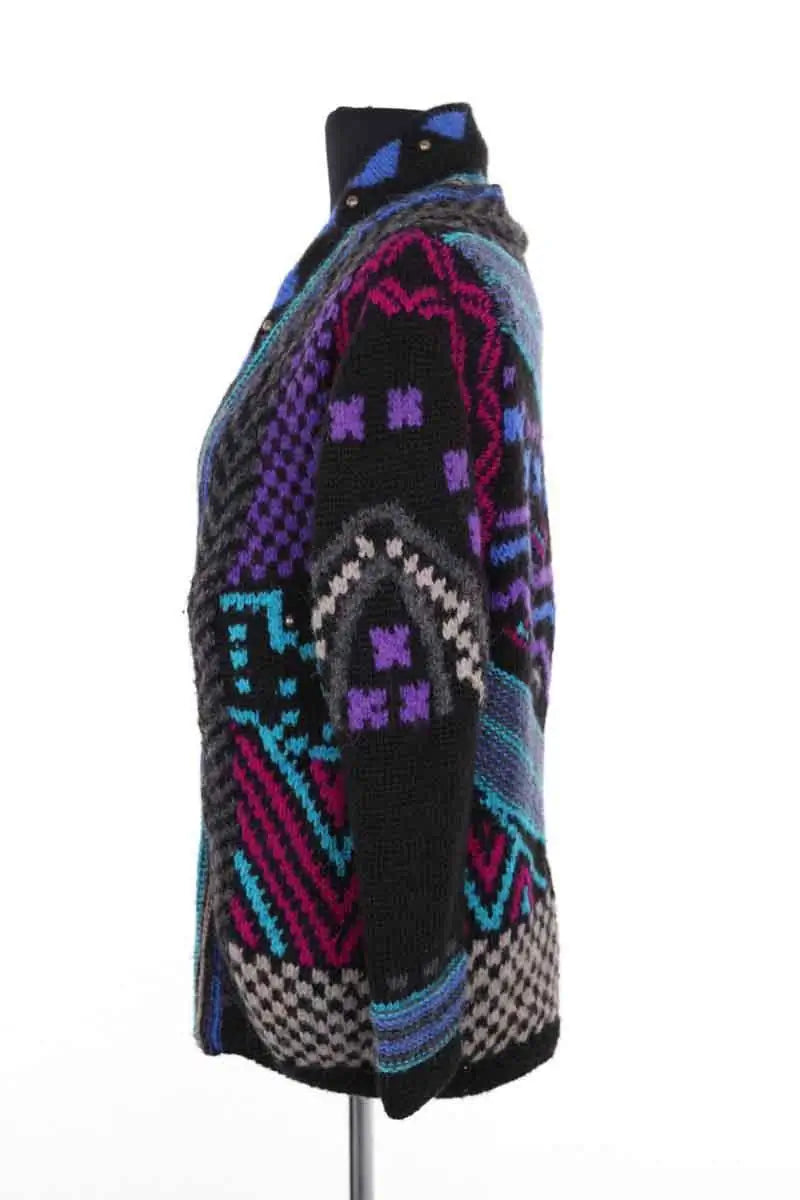 Cardigan laine Alpaga Antik Batik Multicolore en Laine