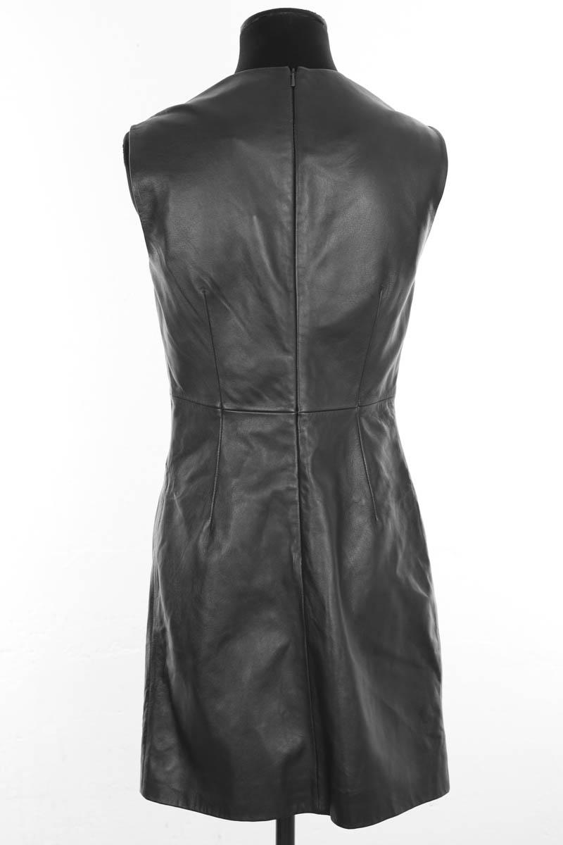 Robe De Soirée Maje Faux Cuir Noir - Taille 34 - Neuf Avec étiquettes