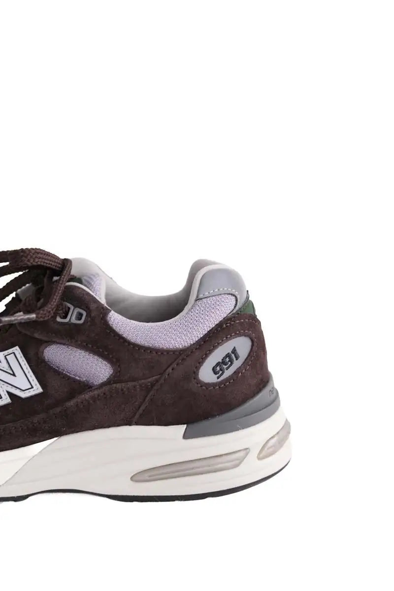 Baskets New Balance 991 Marron en Tissu