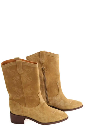 Boots western Sézane Camel en Daim