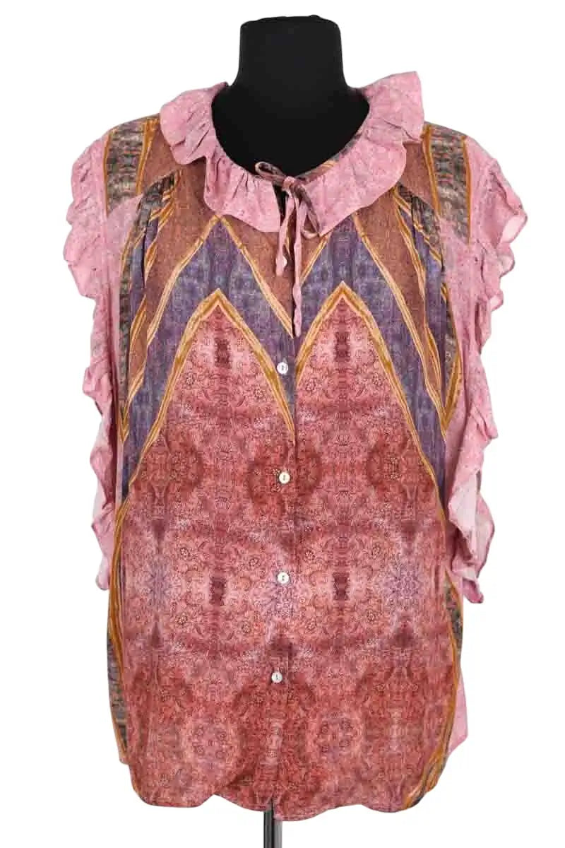 Blouse Mes Demoiselles Baclia Rose en Viscose, taille L - Seconde Main