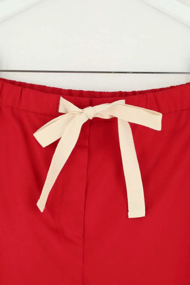 Pantalon large Max Mara Rouge en Coton