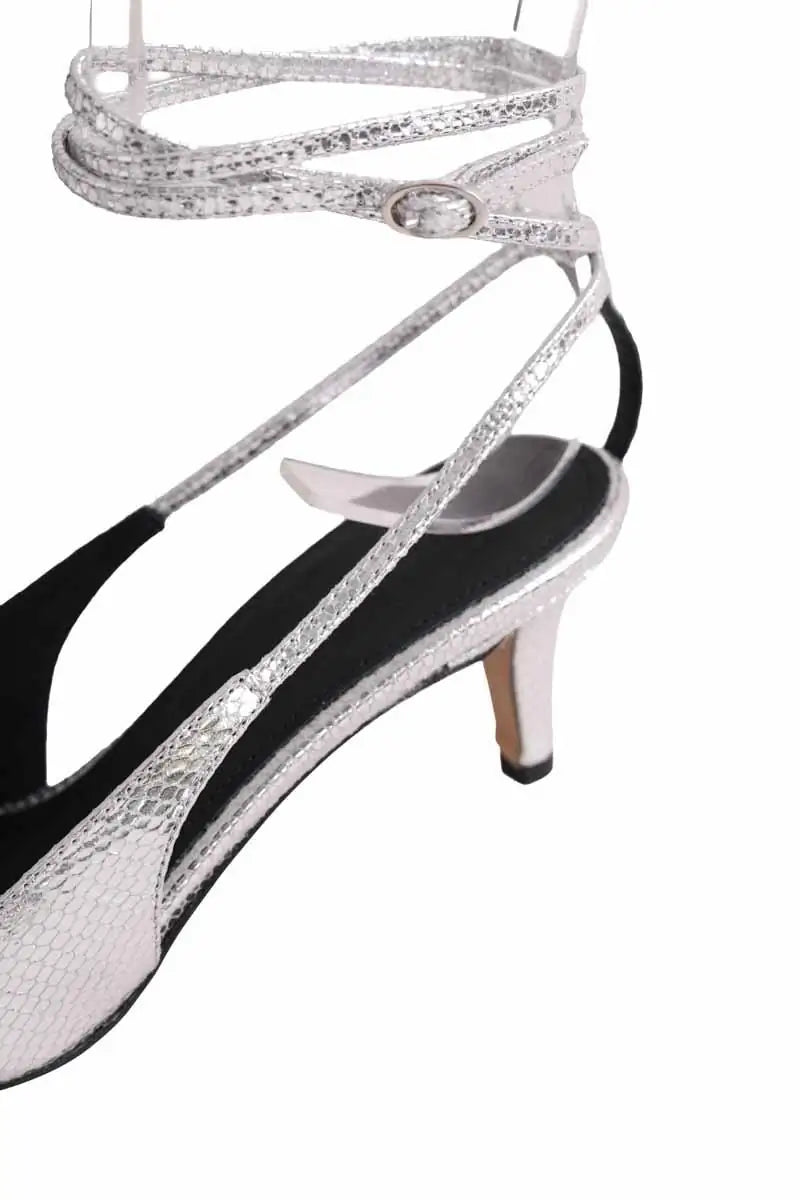 Talons Isabel Marant Exotic Story Argent en Cuir