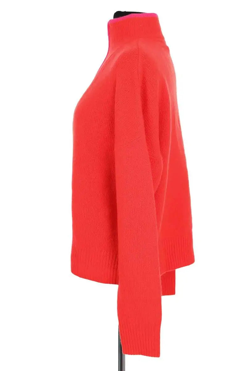 Pull col montant From Future Orange en Cachemire