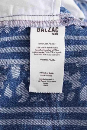 Jean large Balzac Bleu en Coton