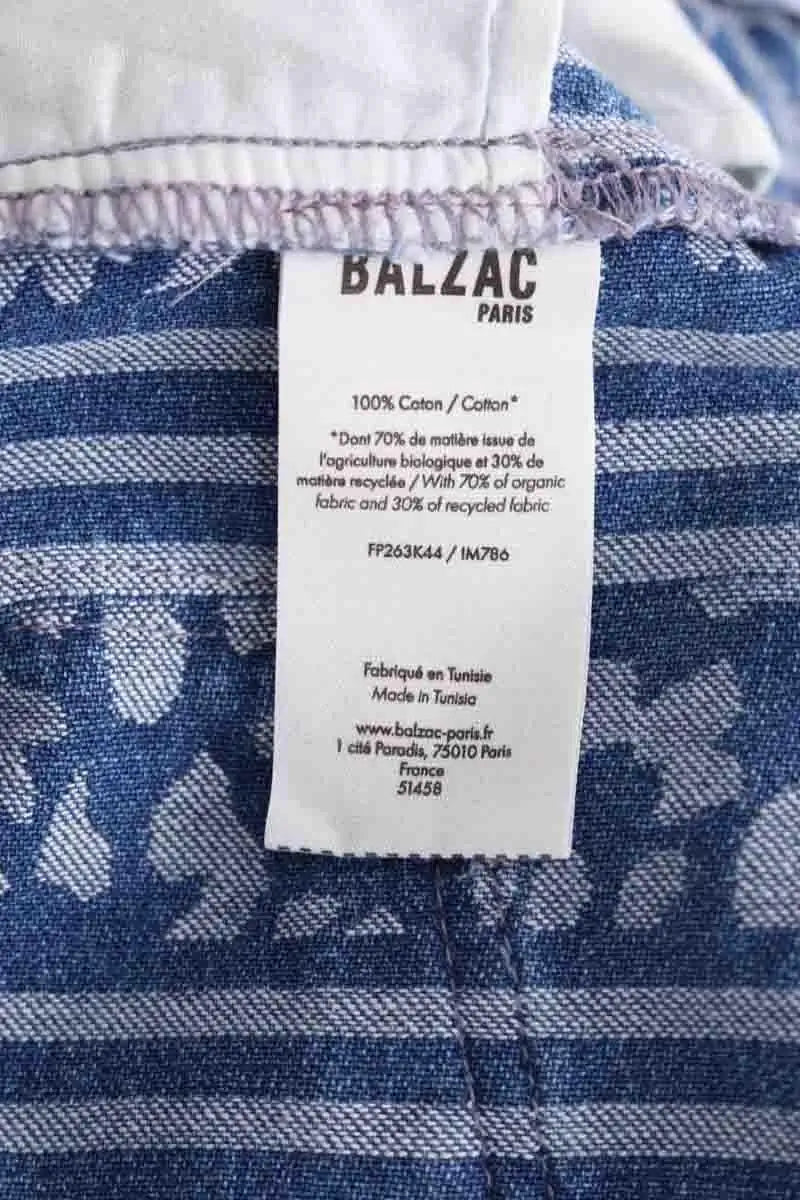 Jean large Balzac Bleu en Coton