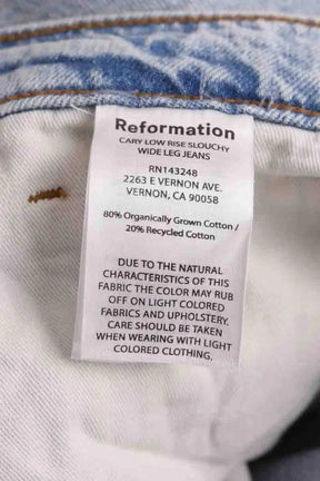 Jean large Reformation Bleu en Coton
