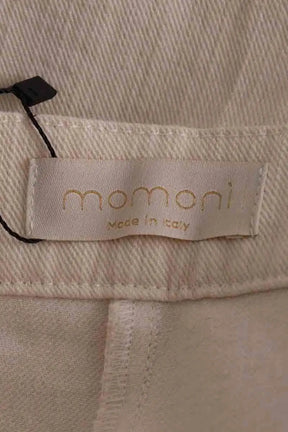 Pantalon droit Momoni Ecru en Coton