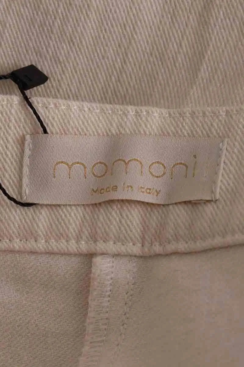 Pantalon droit Momoni Ecru en Coton