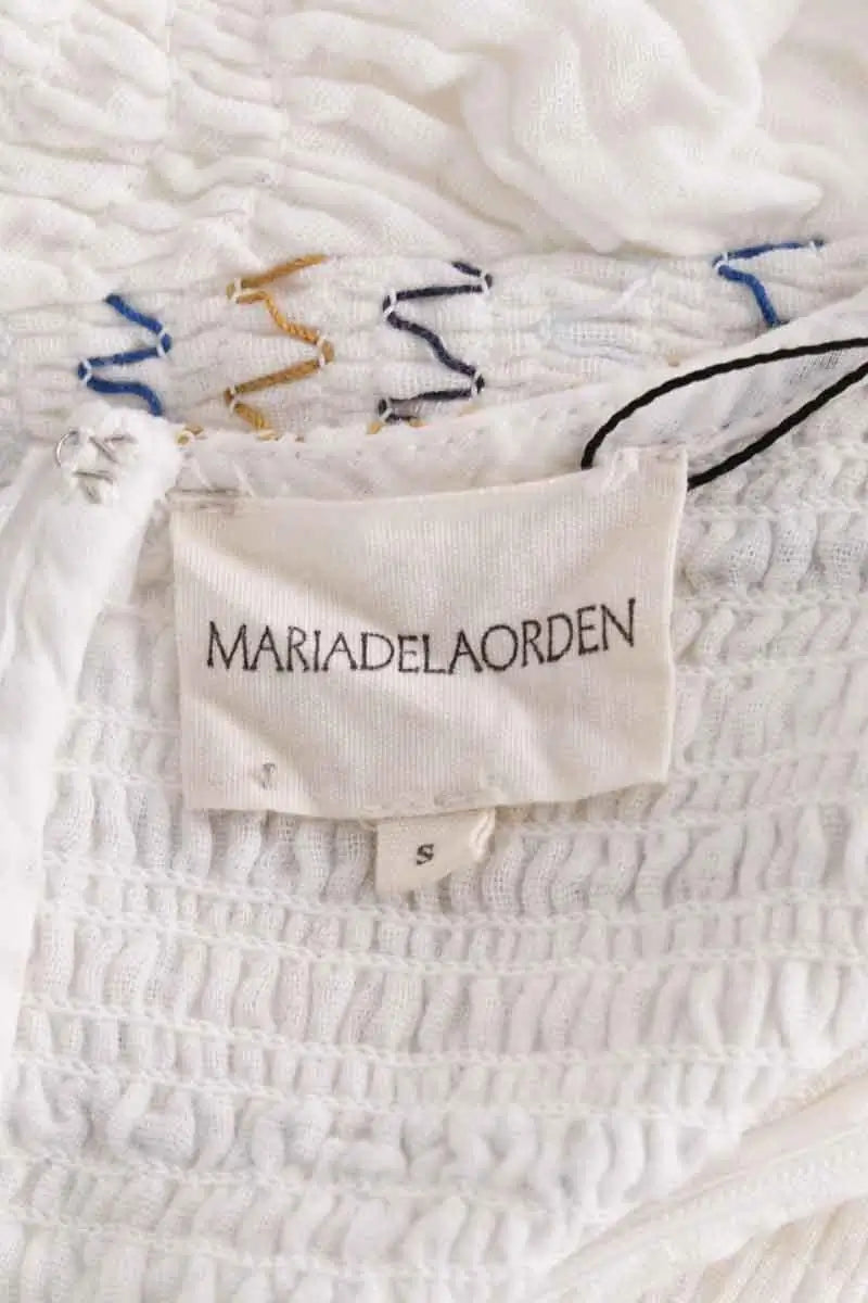 Robe Maria de la Orden Blanc en Coton