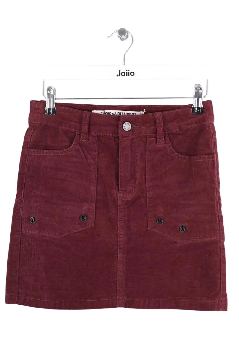 Mini jupe Zadig & Voltaire Bordeaux en Coton, taille S - Seconde Main