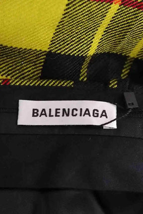 Pantalon droit Balenciaga Jaune en Laine