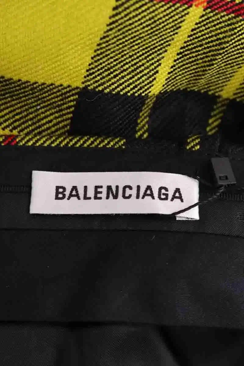 Pantalon droit Balenciaga Jaune en Laine