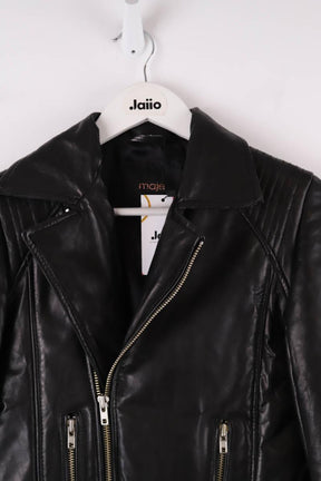 Veste en cuir Maje  Noir