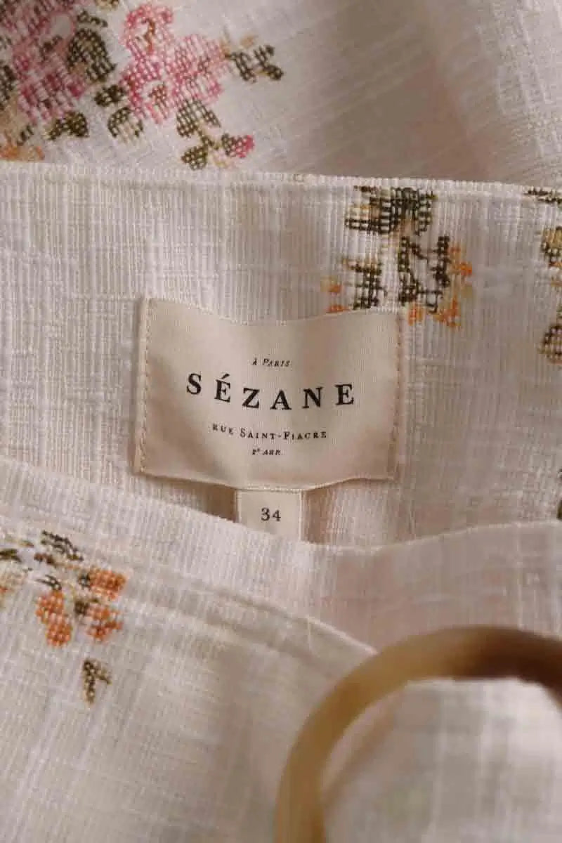 Mini jupe Sézane Ecru en Synthétique