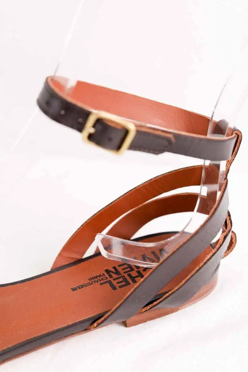 Sandales Michel Vivien Marron en Cuir