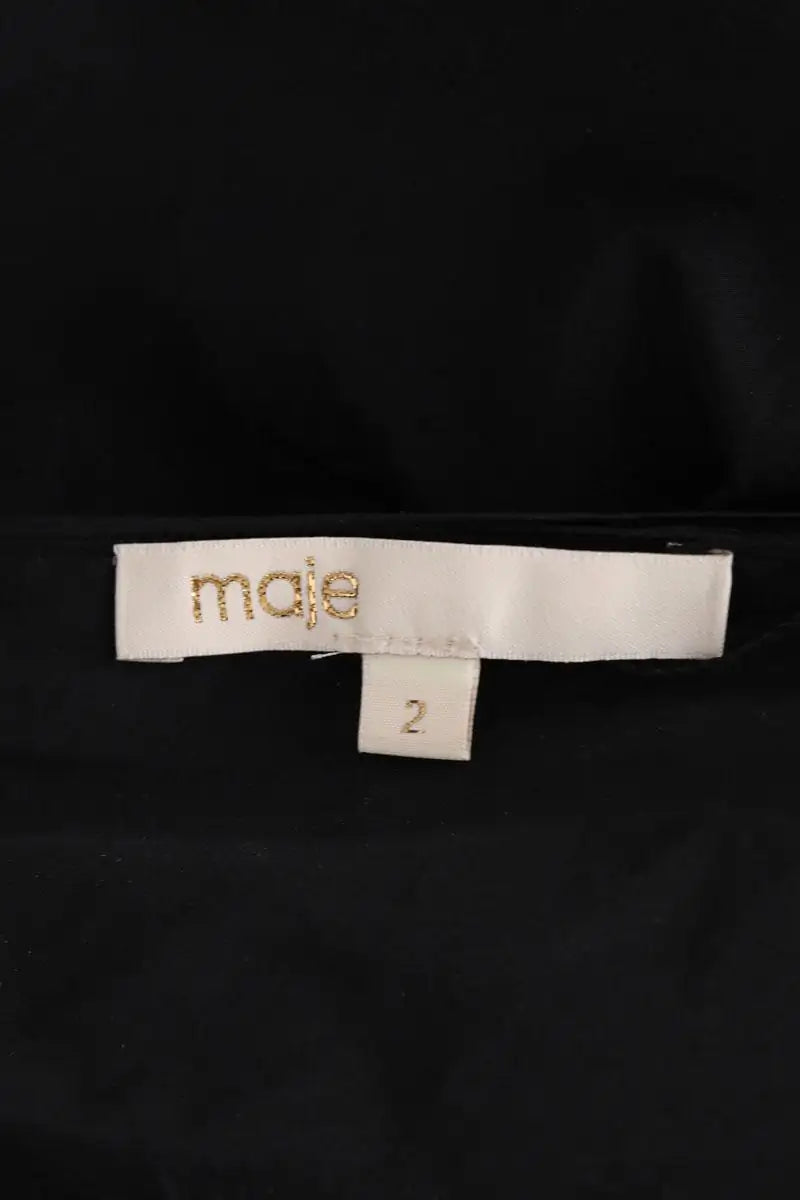 Top Maje Noir en Synthétique