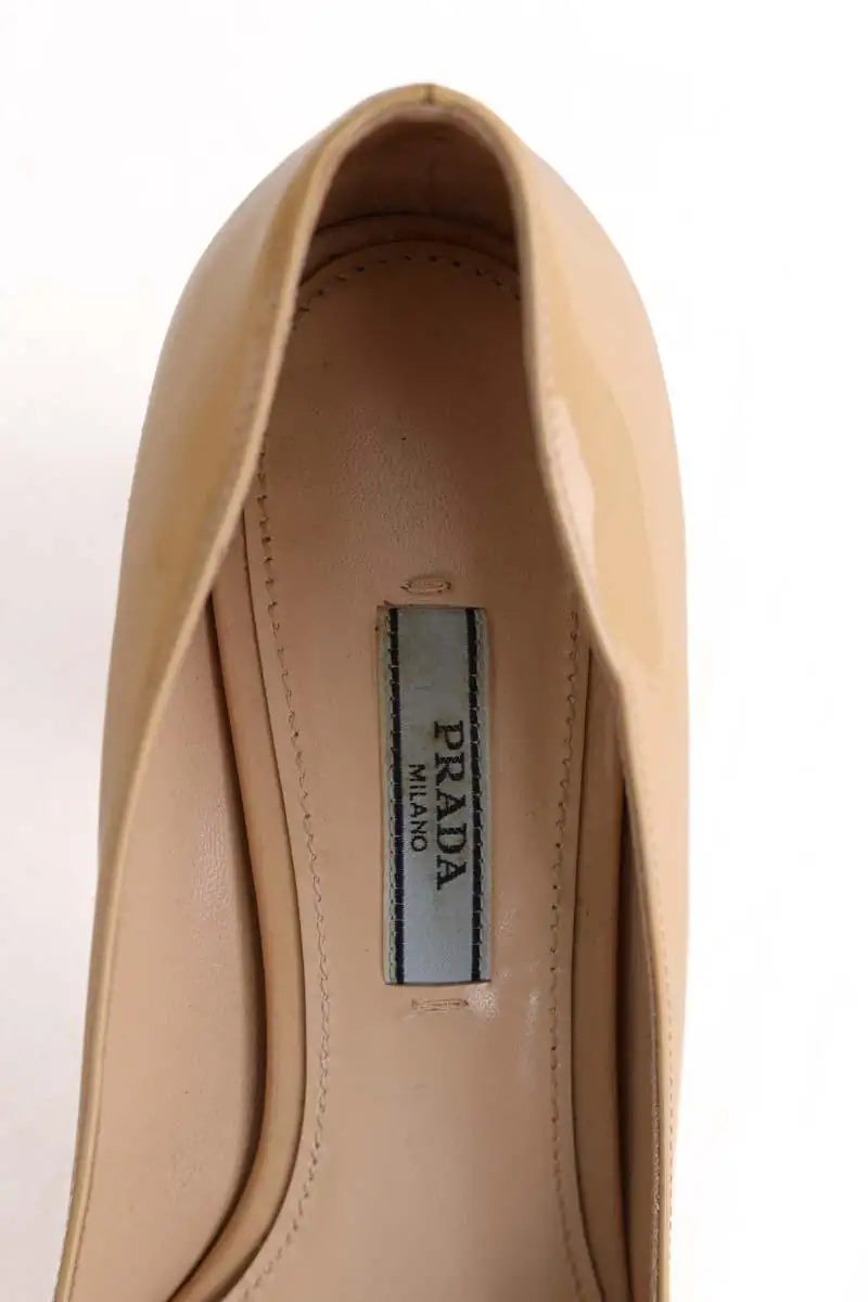 Talons Prada Beige en Cuir verni