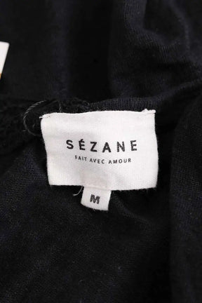 Top Sézane Noir en Coton