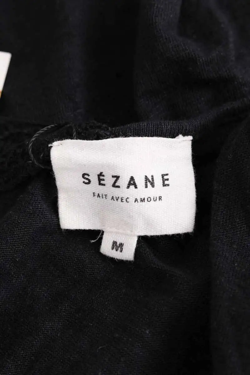 Top Sézane Noir en Coton