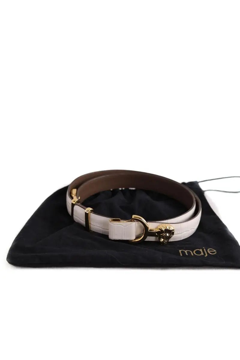 Ceinture en cuir Maje Blanc en Cuir