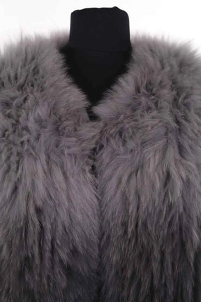 Manteau Maje Gris en Fourrure