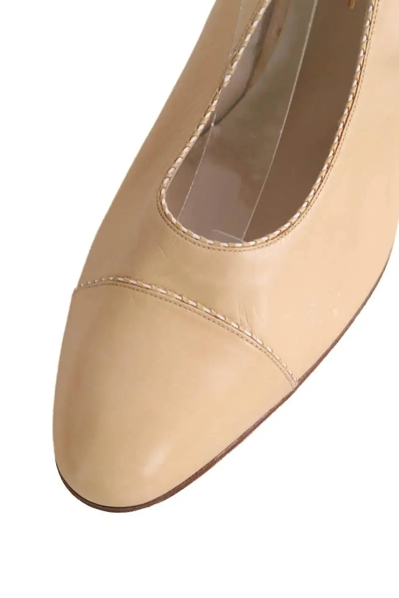 Talons Chanel Beige en Cuir
