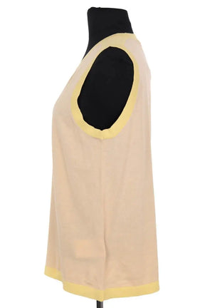 Top sans manche Paule Ka Beige en Soie