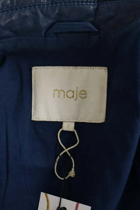 Veste Maje Bleu en Cuir