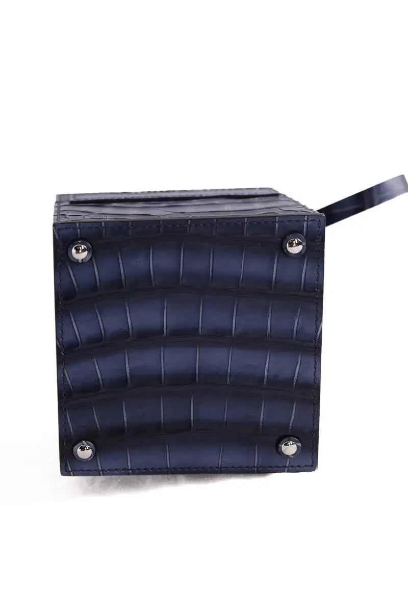 Mini vanity en cuir d'aligator Moynat Bleu en Cuirs exotiques