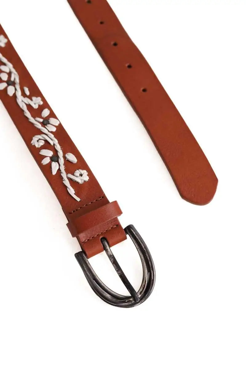 Ceinture en cuir Maje Marron en Cuir