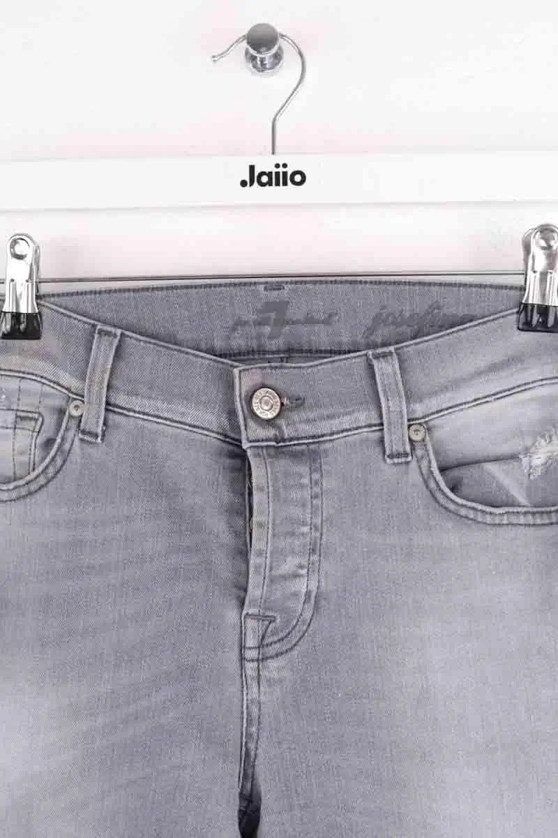 Jean droit 7 For All Mankind Gris en Denim