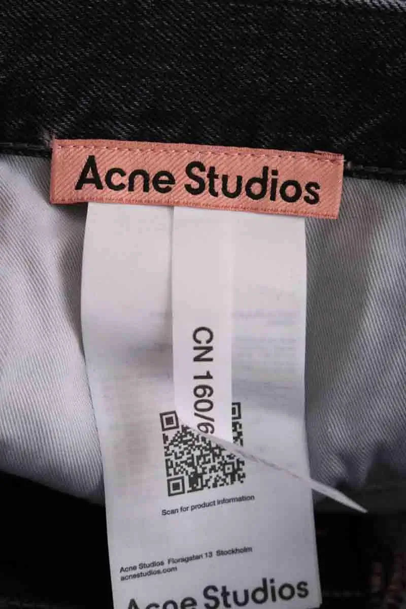 Jean droit Acne Studios Anthracite en Coton