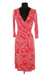 Robe Diane Von Furstenberg Rouge en Soie, taille M - Seconde Main