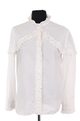 Chemise Sandro Blanc en Coton, taille S - Seconde Main