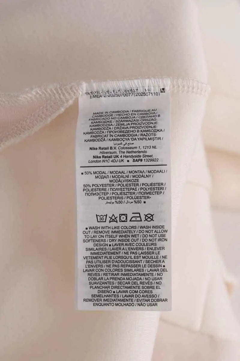 Pantalon Carot Nike Ecru en Synthétique