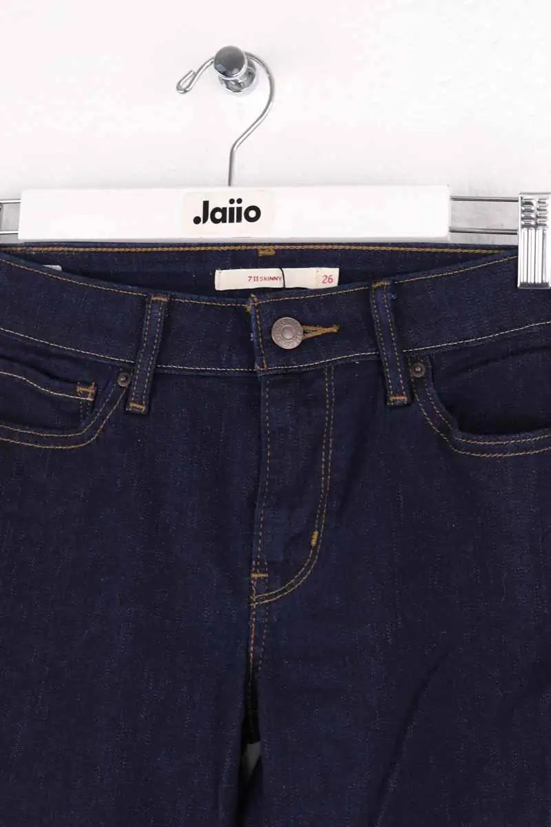 Jean slim Levi's 711 skinny Marine en Coton