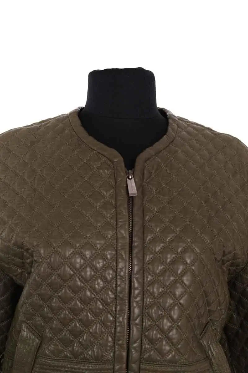 Veste Barbara Bui Kaki en Cuir