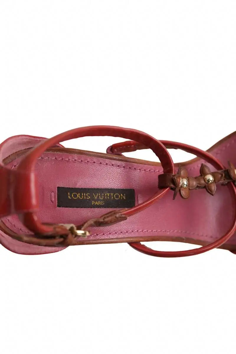 Talons Louis Vuitton Rouge en Cuir