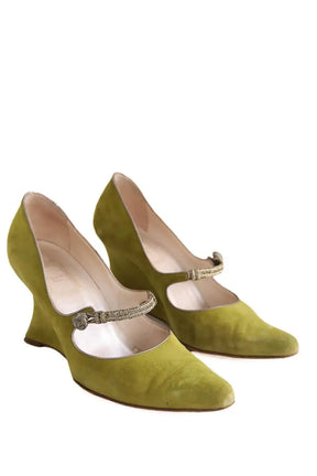 Talons Dior Vert en Daim