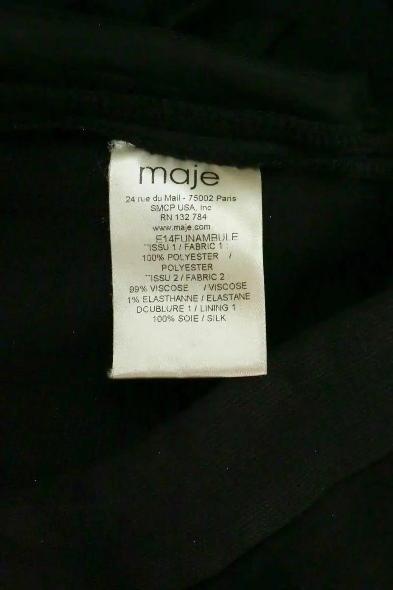 Pantalon droit Maje Noir en Synthétique