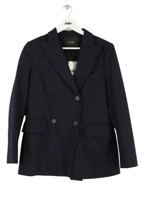 Blazer Maje Marine en Laine, taille S - Seconde Main