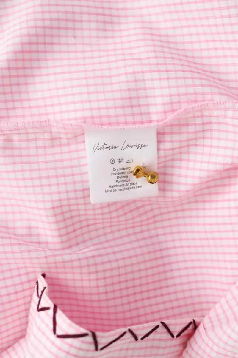 Chemise Victoria Leivissa Rose en Coton