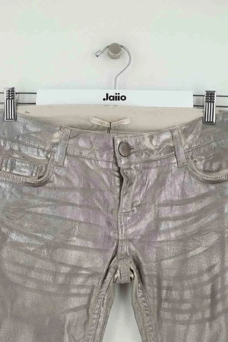 Jean slim Maje Argent en Coton